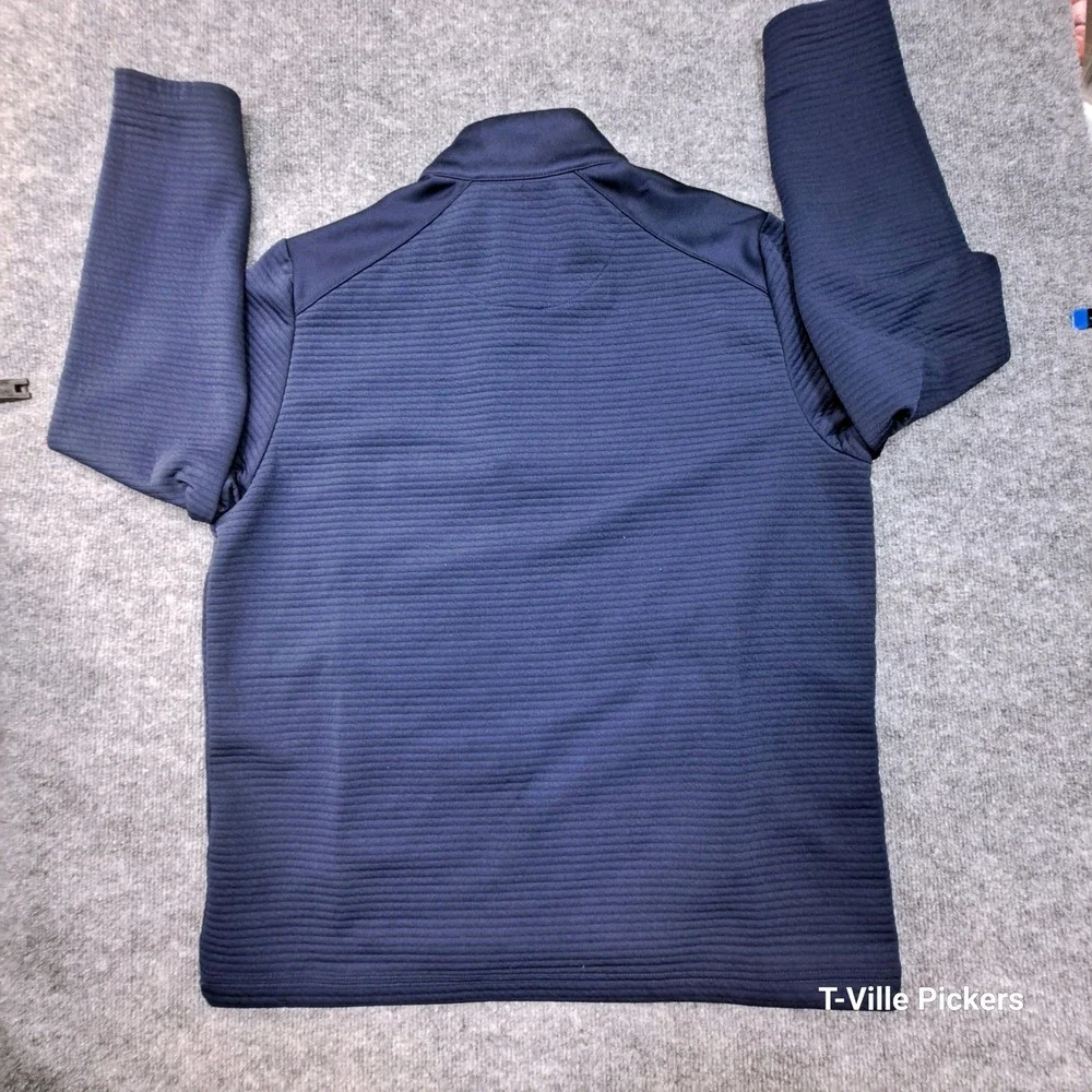 Callaway Opti-Dri Mens Navy Blue Ribbed Quarter Zip Golf Pullover Jacket Medium